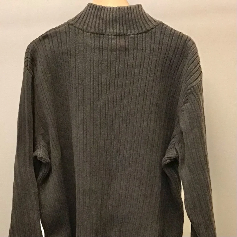Wilke-Rodriguez XXL 100% Cotton Sweater Olive Army Green Color Pullover Zip